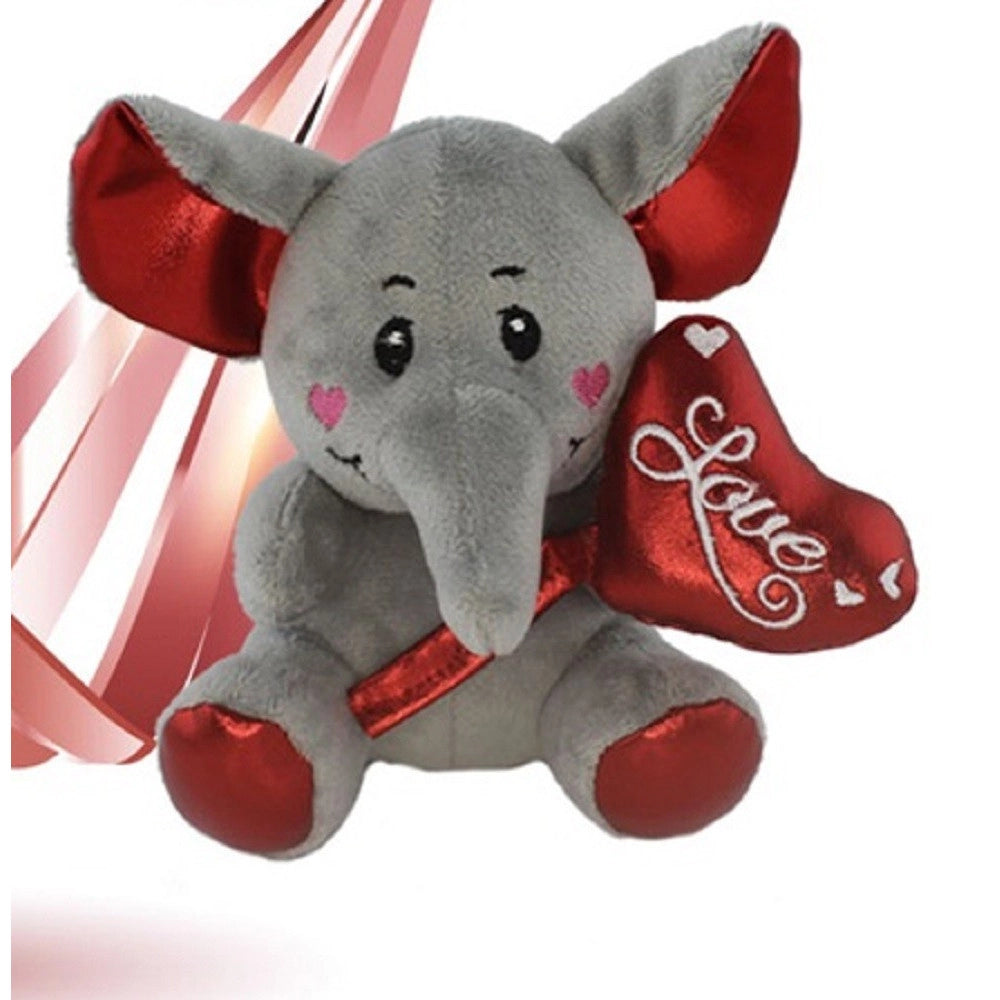 Trade Shop - Animali Peluche Con Cuore Scritta Love Lamè 16cm San Valentino 3 Mod. Ass. 93642 -