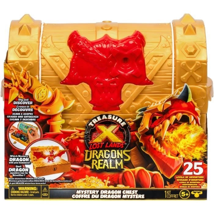 Forziere del tesoro del regno dei draghi - MOOSE TOYS - TREASURE X - Forziere interattivo con figurine e tesori