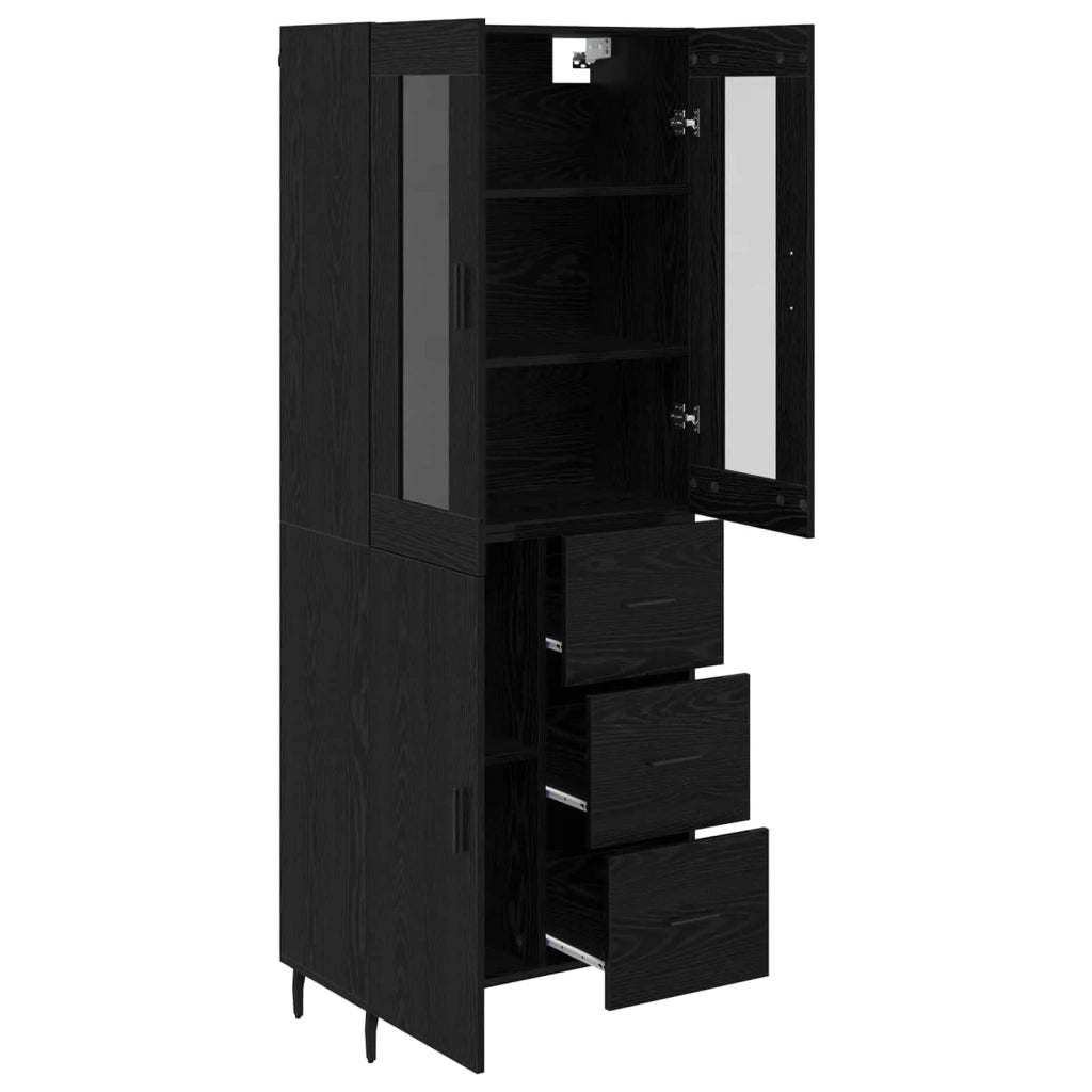 Credenza con cassetto 2 pcs Rovere Nero Legno multistrato 3416203