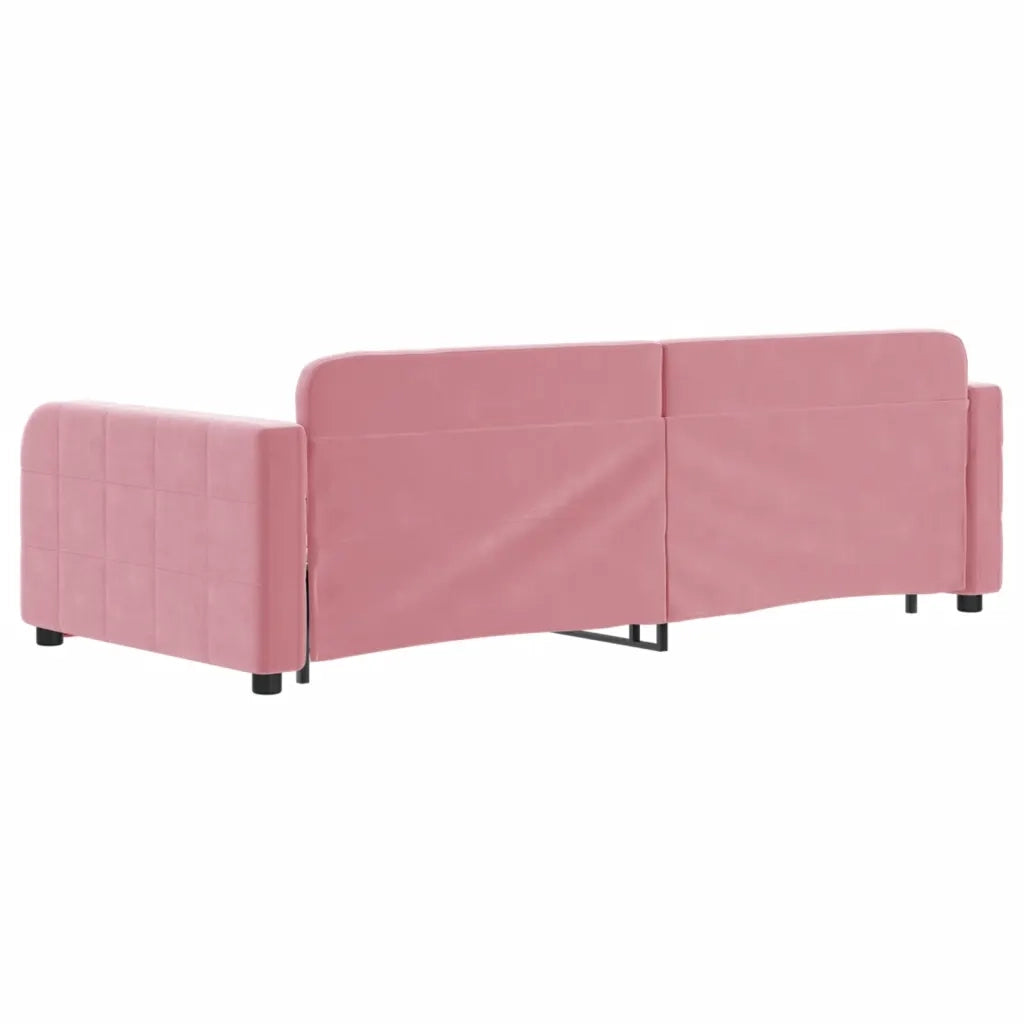 Divano Letto con Letto Estraibile Rosa 90x200 cm in Velluto 3196932