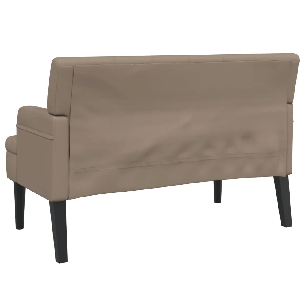 vidaXL Panca con Schienale Cappuccino 112x65,5x75 cm in Similpelle