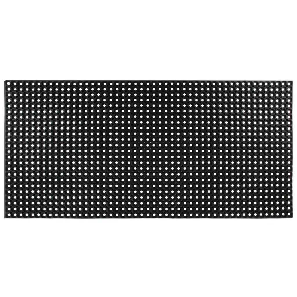 Tappetino antiscivolo in gomma 100 x 150 cm per uso interno/esterno in garage e officine nero 02_0046302