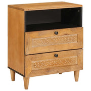 vidaXL Comodino Marrone chiaro 50 x 33 x 60 cm legno massello di mango