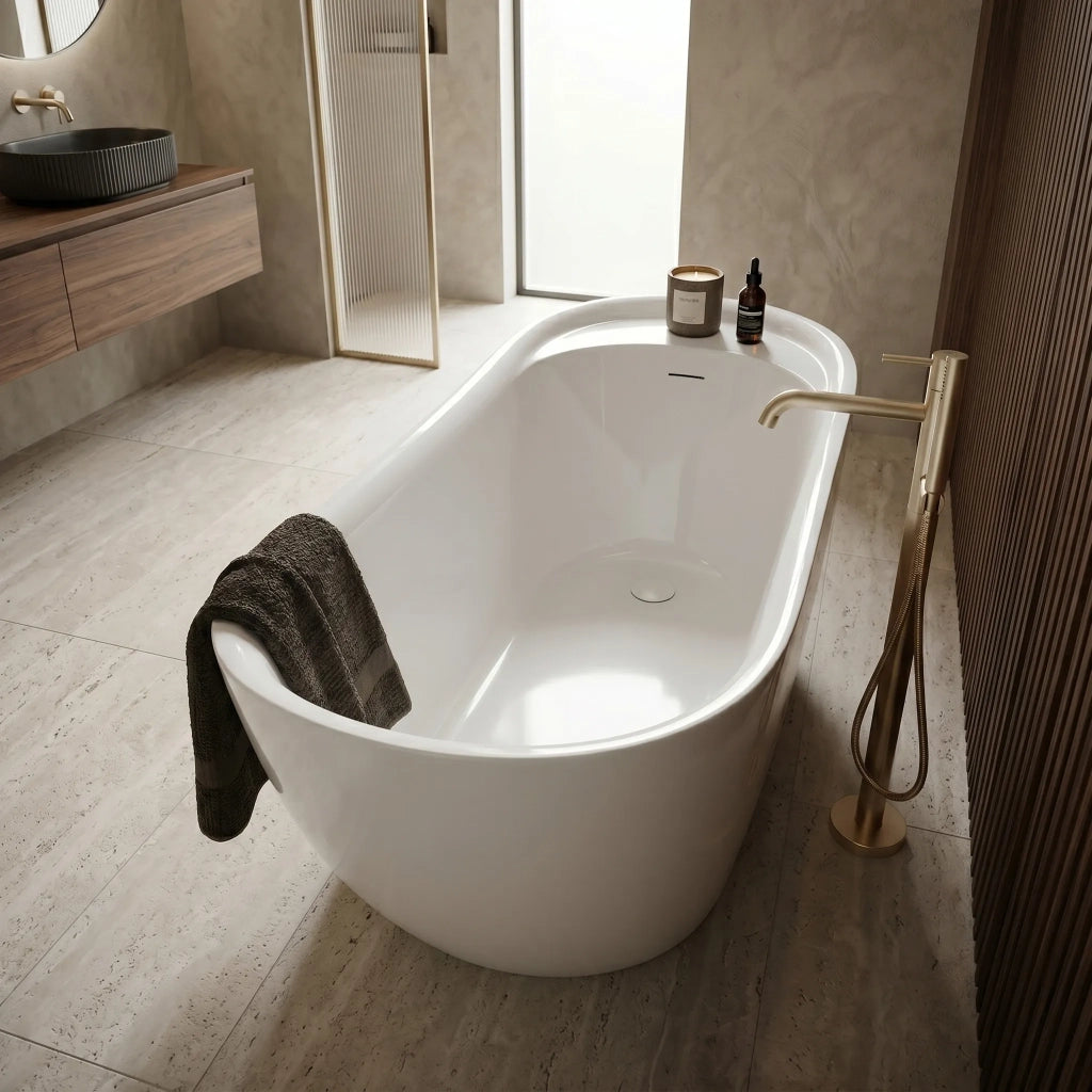 Vasca Da Bagno Freestanding Rea Orte 170 Copritappo rame spazzolato