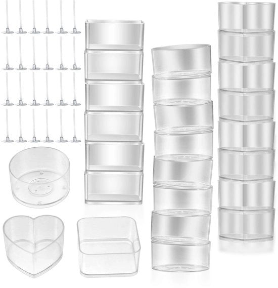 Set di sospensioni per candele in plastica trasparente, con 30 pezzi, in forma di getto, per la creazione di candele.