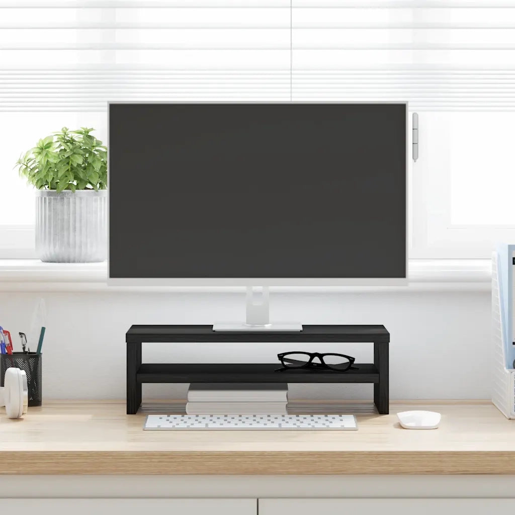 vidaXL Supporto per Monitor Rovere Nero 42x24x13 cm in Truciolato