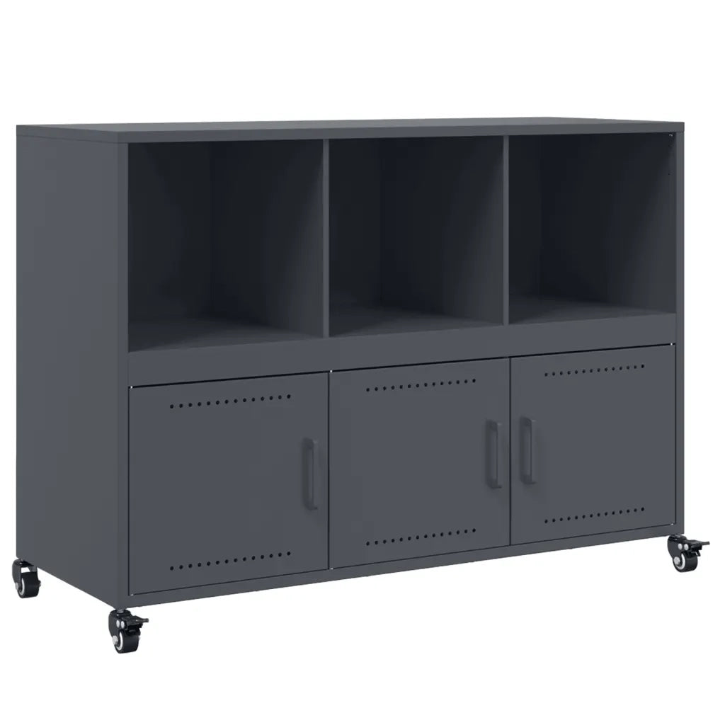 Credenza | Madia | Buffet da pranzo | Armadio da pranzo Antracite 100,5x39x72 cm in Acciaio