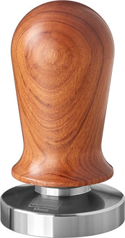 Tamponatore per Barista; Calibrato fino a 35 lbs di pressione di contatto; con maniglia in alluminio o legno pregiato e base in acciaio inox di precisione.