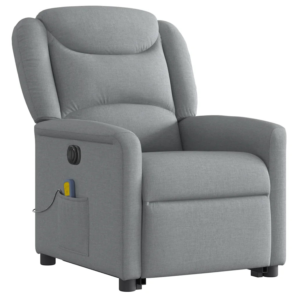 Poltrona Alzapersona Massaggi Elettrica Grigio Chiaro Tessuto 3303224