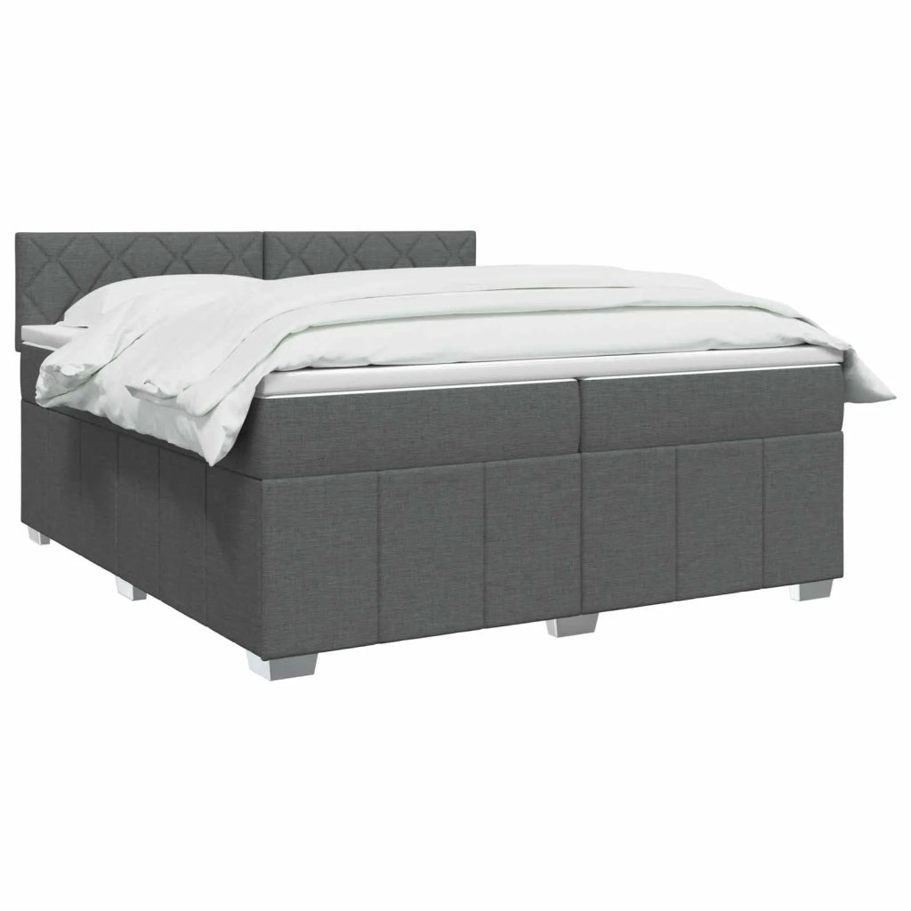 Letto box spring con materasso Grigio Scuro 200 x 200 cm 3452762