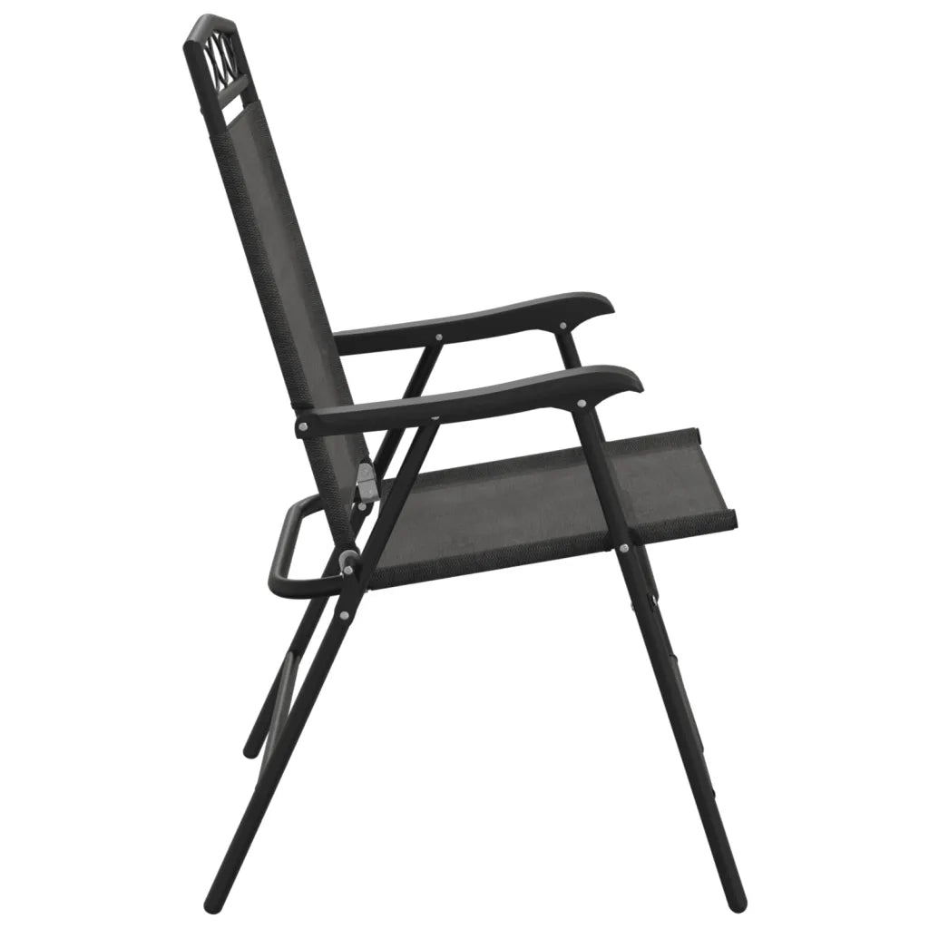 vidaXL Sedie Giardino Pieghevoli 4 pz Grigio Mélange Acciaio Textilene
