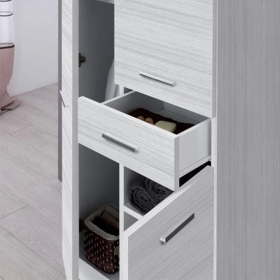 Colonna bagno d'appoggio 60x150 cm grigio con ante e cassetto Desya