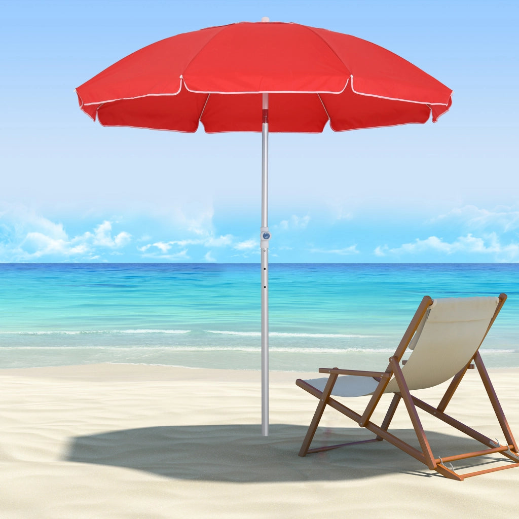 Ombrellone da giardino inclinabile ottagonale ¨C zephmum ¨C rosso ?180 cm tessuto anti-UV