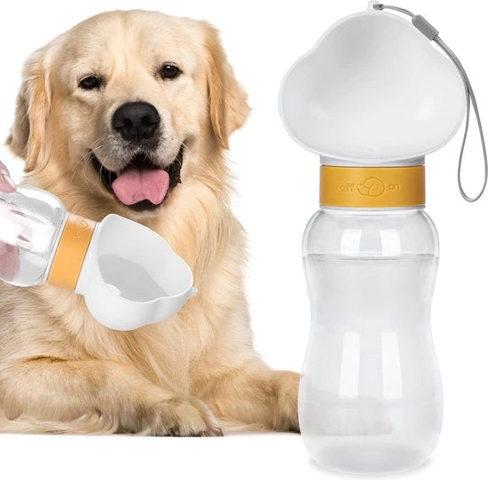 Ottimale borraccia portatile per cani, 600 ml, borraccia per cani BPA-free, flacone di acqua impermeabile per animali domestici, cani, cuccioli per esterno, viaggi, passeggiate