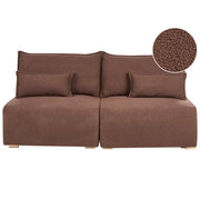 Divano componibile Marrone Boucle imbottito con funzione letto e contenitore Stile minimalista