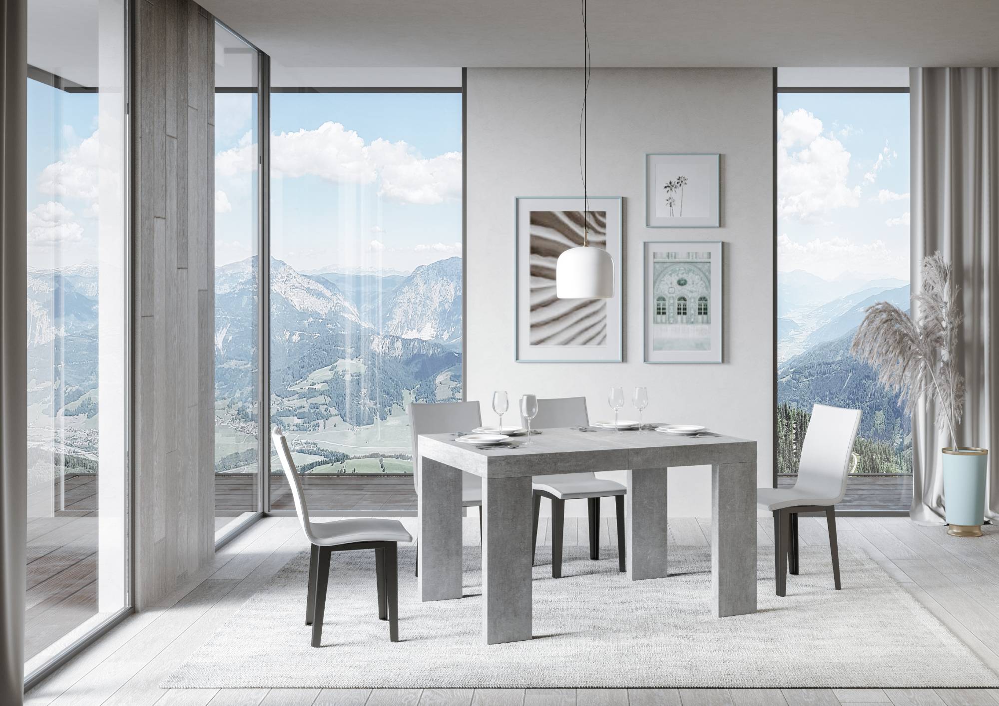 Tavolo Allungabile 120/380x90 cm Roxell Cemento