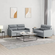 Set di Divani 2 pz con Cuscini Grigio Chiaro in Tessuto 3201568