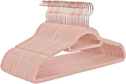 Set di 30 grucce antiscivolo in velluto con ganci girevoli color oro rosa spessore 0,6 cm lunghezza 45 cm per cappotti abiti pantaloni cravatte rosa chiaro 12_0000421