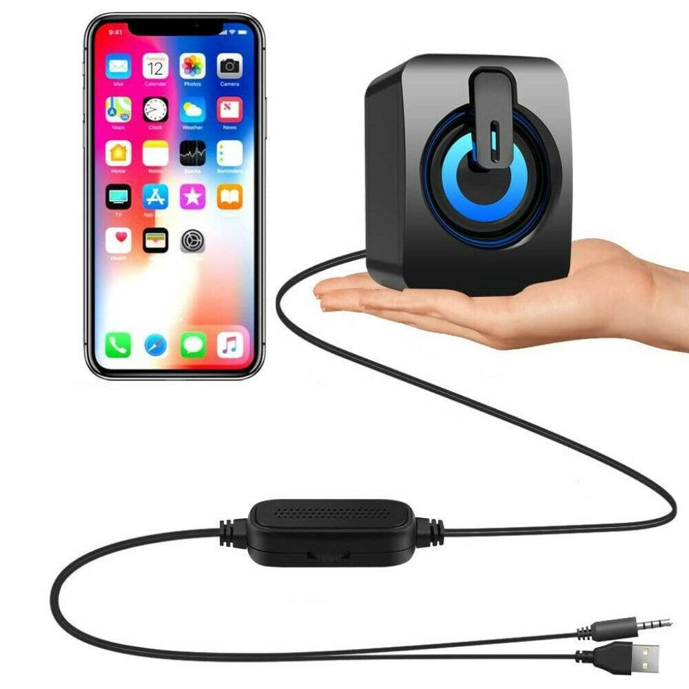 Trade Shop - Casse Audio 2.0 Aux Usb Altoparlanti Luce Rgb Per Pc Notebook 6 W X 2 Ab-d390 -