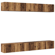 Set mobile TV 6 pz | Armadietto TV | Mobile Porta TV Legno vecchio Legno multistrato