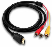 Convertitore HDMI a 3RCA, 1080P H-DMI a AV Video Audio Converter, H-DMI a Composizione AV CVBS/PAL/NTSC per TV