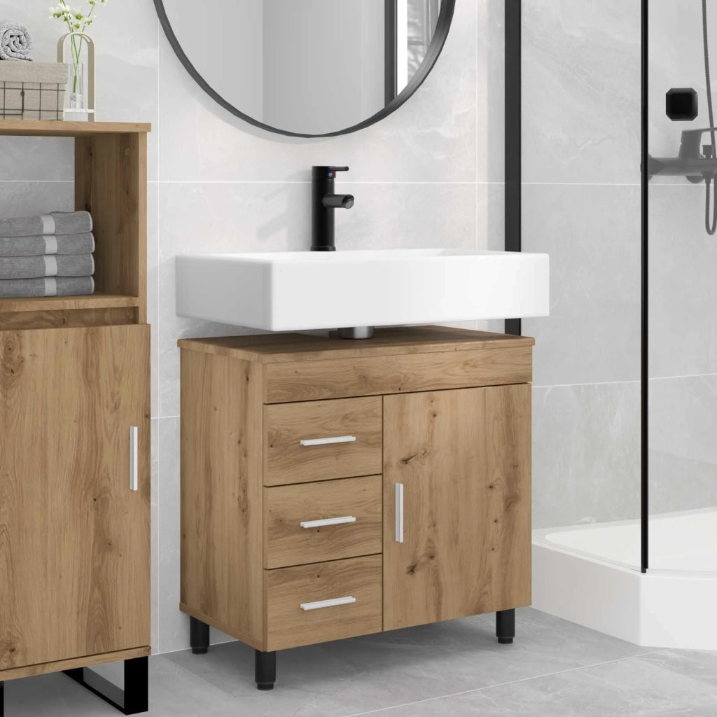 Mobiletto da bagno Rovere Artigianale 60 x 35 x 60 cm 889384