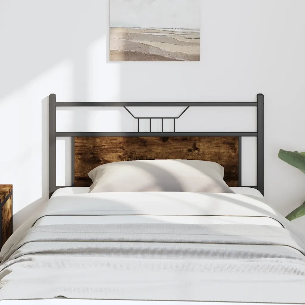vidaXL Testiera Rovere Fumo 107 cm in Legno Multistrato e Acciaio