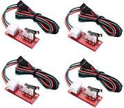 Interfaccia di commutazione 4 pezzi - Commutatore meccanico - Indicatore LED - Cavo a 3 pin - Filo 22 AWG - Corrente 2 A, Tensione 300 V - Commutatore