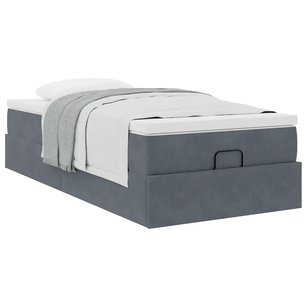 Struttura Letto Pouf con Materasso 90x190 cm in Velluto 3311154