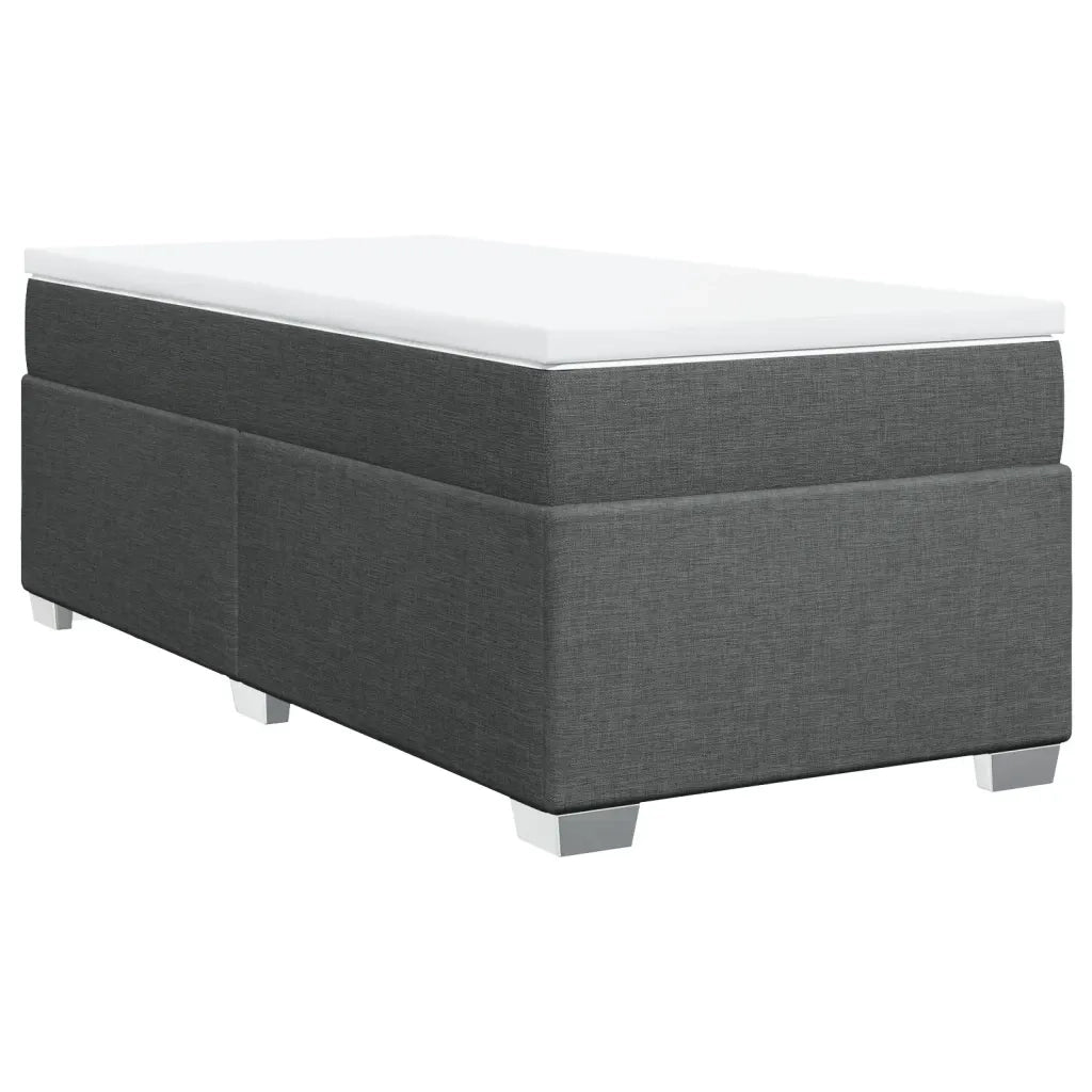 Giroletto a Molle con Materasso Grigio Scuro 90x200 cm Tessuto