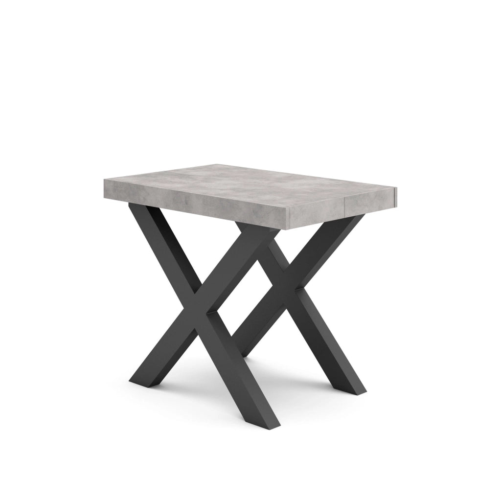Consolle allungabile, 58 fino 302x90x73cm, Per 14 persone, Gambe in legno, grigio cemento RF2823