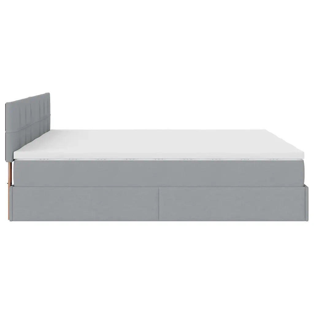 Struttura Letto Pouf con Materassi 200x200 cm in Tessuto 3312001