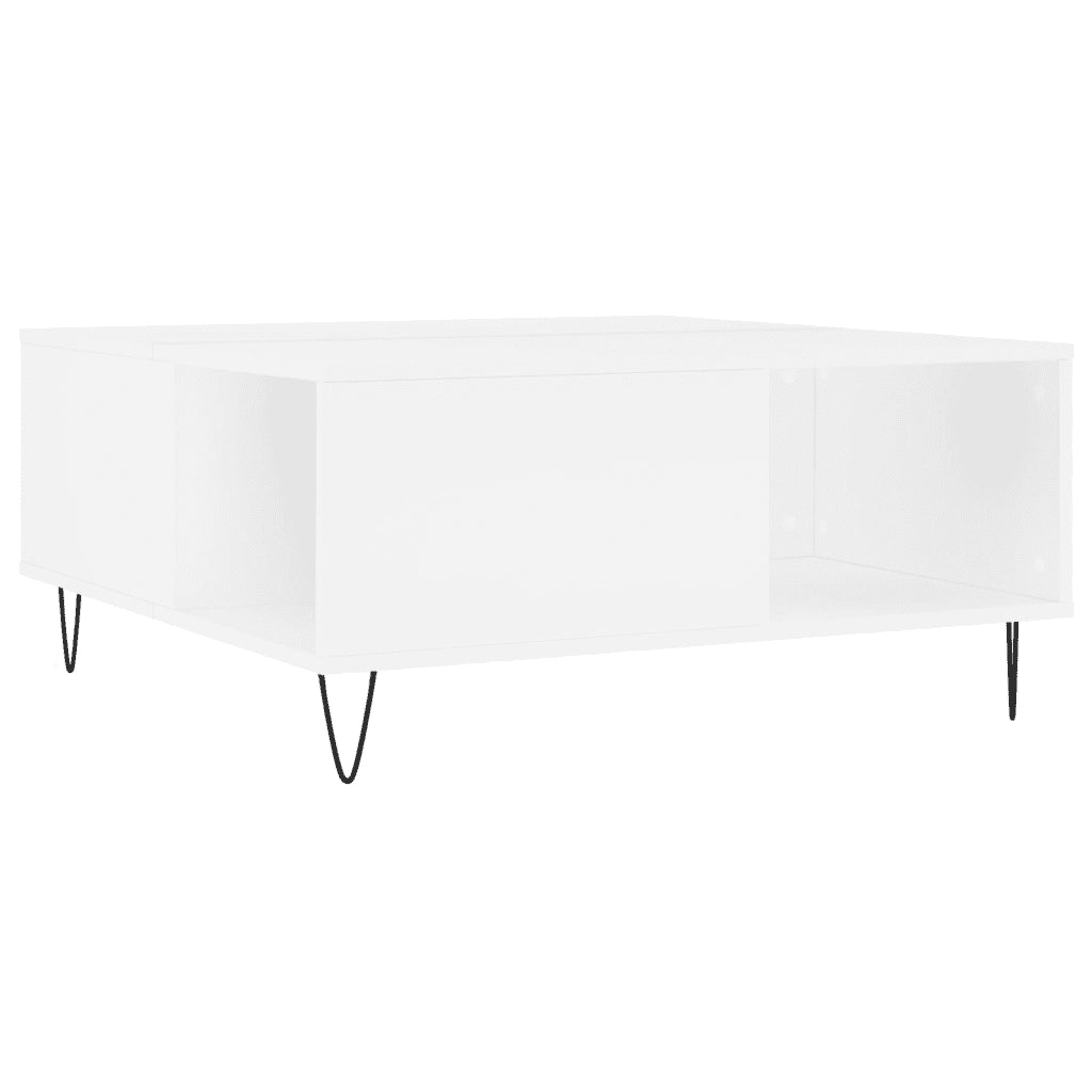 Tavolino da Salotto-Tavolino da soggiorno-Tavolo Bianco 80x80x36,5 cm in Legno Multistrato 932621