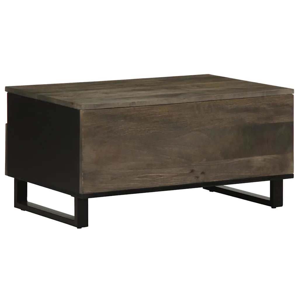 vidaXL Tavolino da Salotto Nero 80x54x40 cm in Legno Massello di Mango