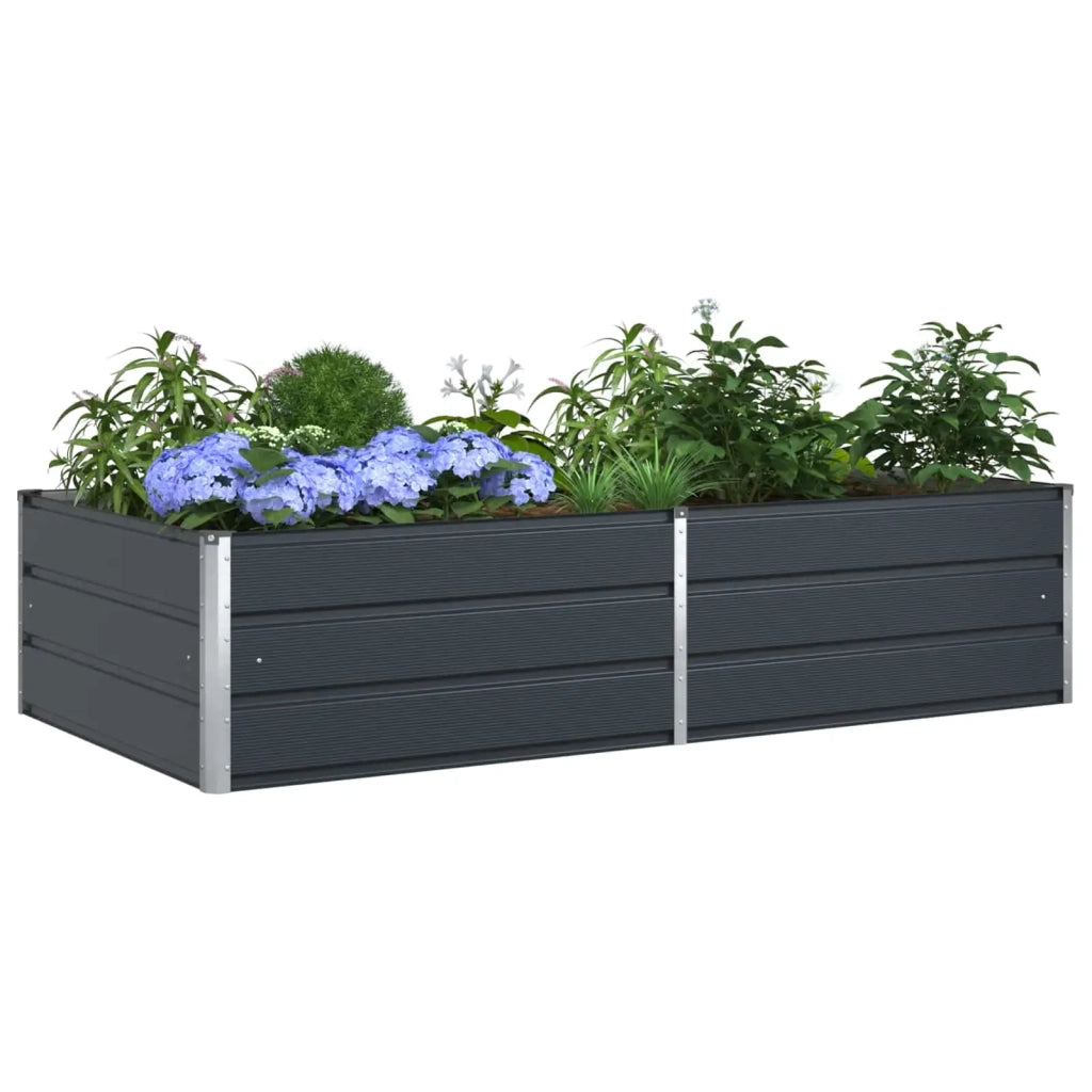 Fioriera Antracite 195 x 100 x 45 cm Acciaio zincato