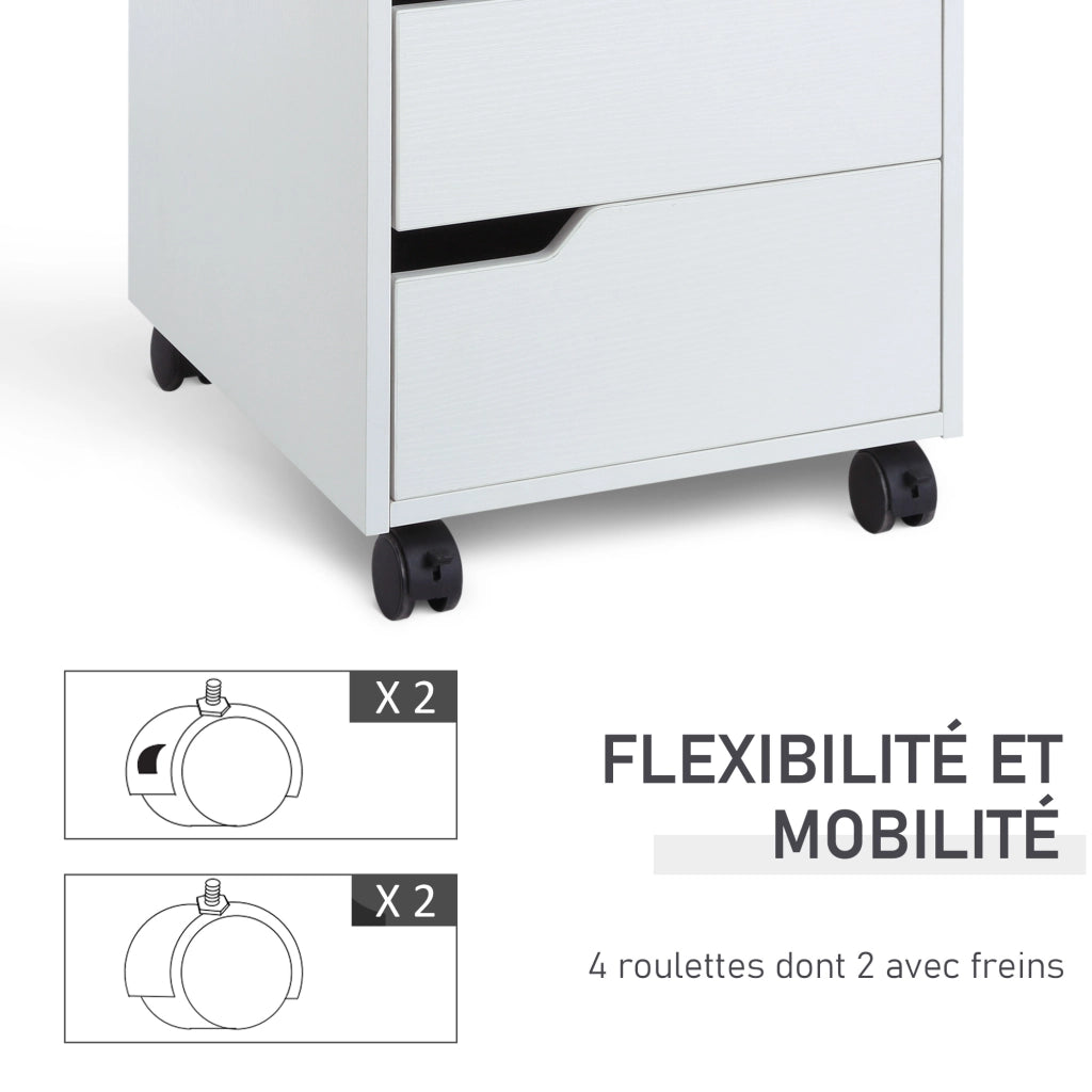 Scrivania con cassetti ¨C zephmum ¨C 40x50x57,5 cm, bianco