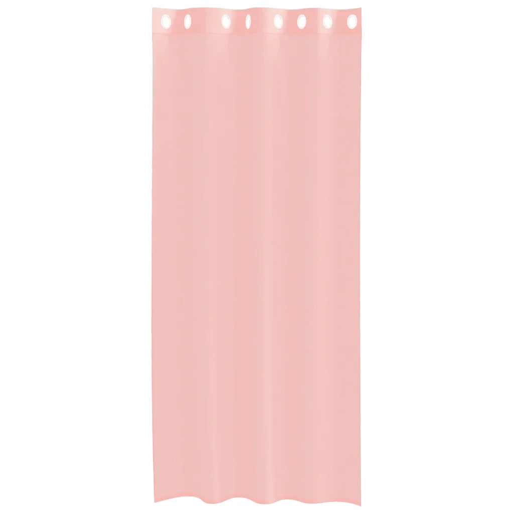 Tende in Voile con Occhielli 2 pz Rosa 140x225 cm