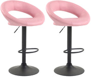 Set di 2 sgabelli da bar Olinda in finta pelle rosa,nero