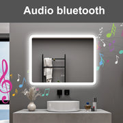 AICA Specchio da bagno  100 x 60 cm, dimmerabile, Blue tooth, Funzione Memoria, antiappannamento, 3 colori