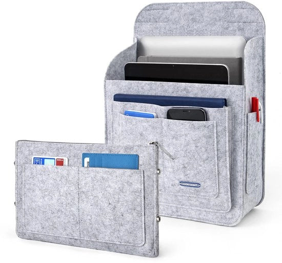 Organizzatore multifunzionale per tasche per zaino da 16L, 26x10x35cm - Grigio chiaro
