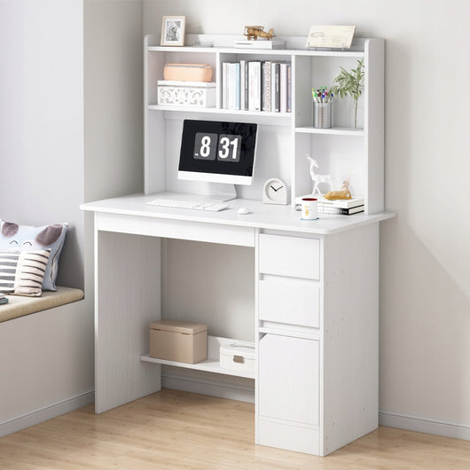 Scrivania Bianca 100x45x131 cm Perfetta per Computer