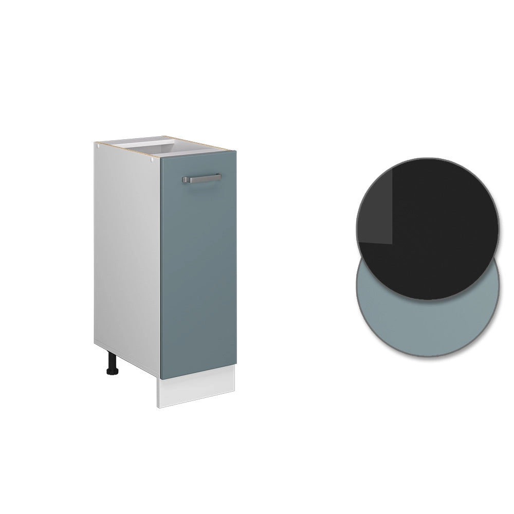 Armadio cucina dispensa alto R-Line Grigio-blu/Bianco 30 cm, PL Rovere Vicco