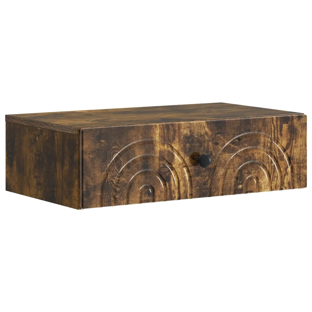 Tavolino da Parete Laterale 59 x 34,5 x 17 cm Rovere Fumo 898150
