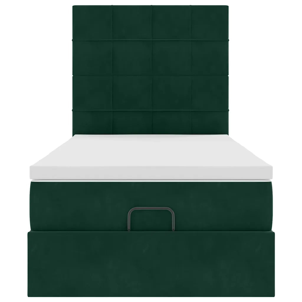 Struttura Letto Pouf con Materassi 90x200 cm in Velluto