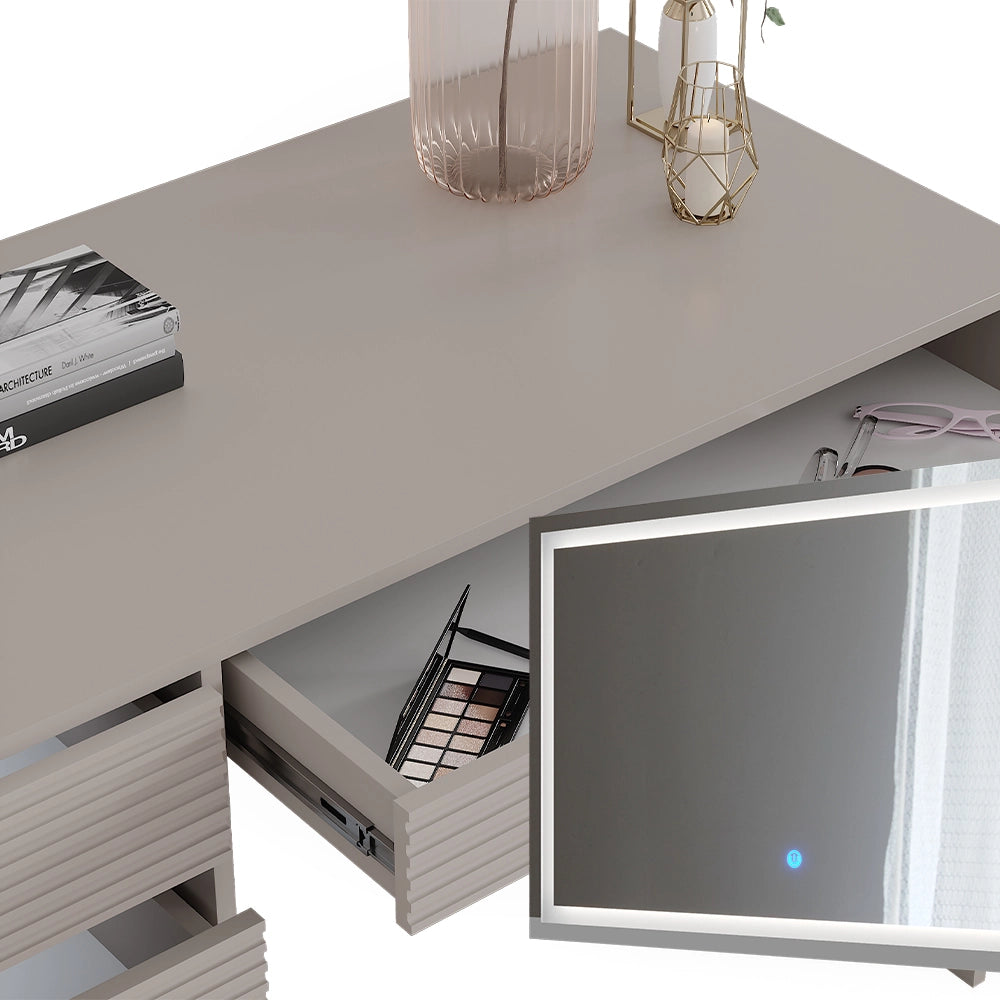 Vicco Tavolo da toilette Cachemire 120 cm con specchio a LED