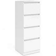 IDMarket - Credenza a 4 cassetti TOMI 30 cm in legno bianco per ingresso bagno
