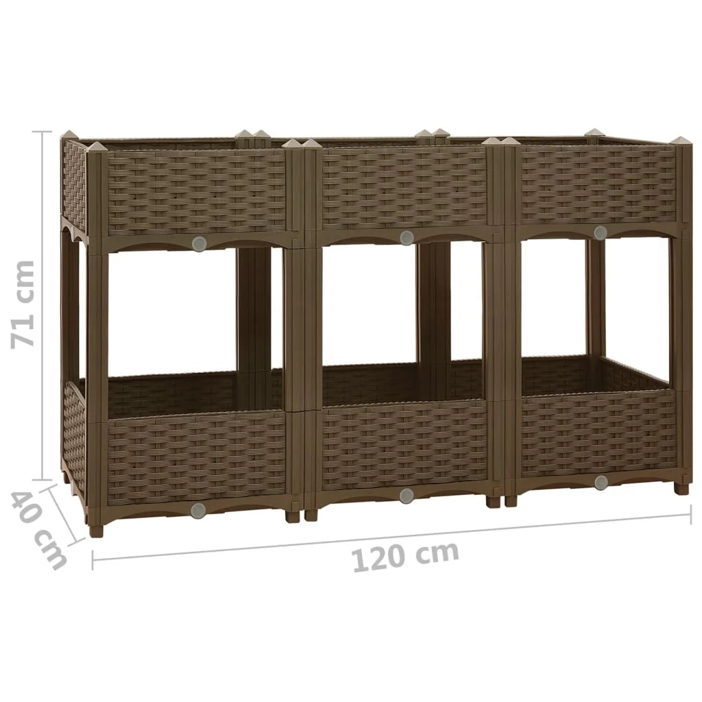 Fioriera rialzata per piante e fiori giardino 120 x 40 x 71 cm polipropilene 02_0000909