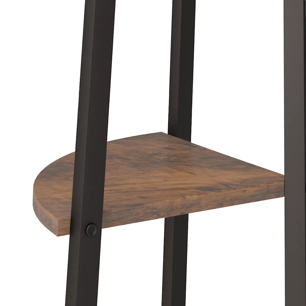 Scaffale angolare a 4 ripiani marrone scuro e nero 45,5x31,5x150 cm CFW2362753