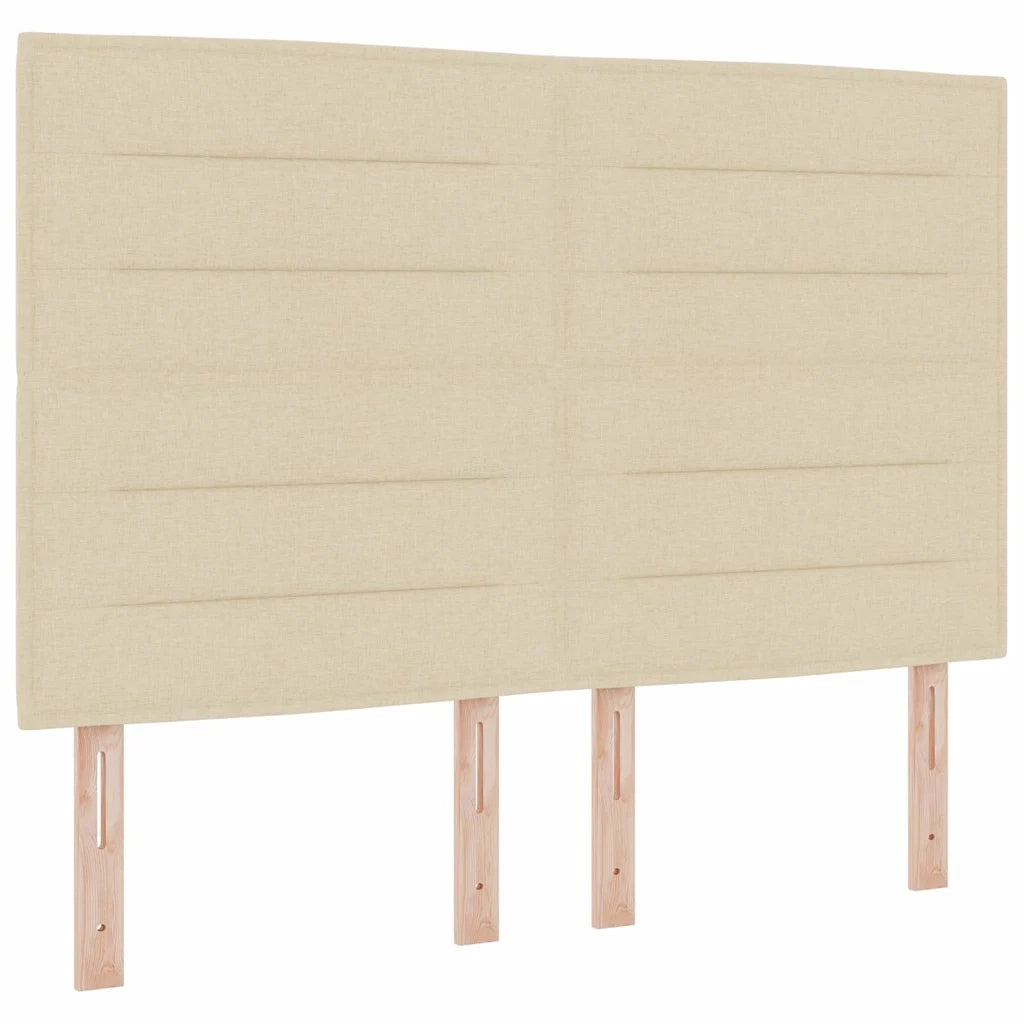 Letto a molle con strisce LED Crema 140 x 200 cm Tessuto 3343635