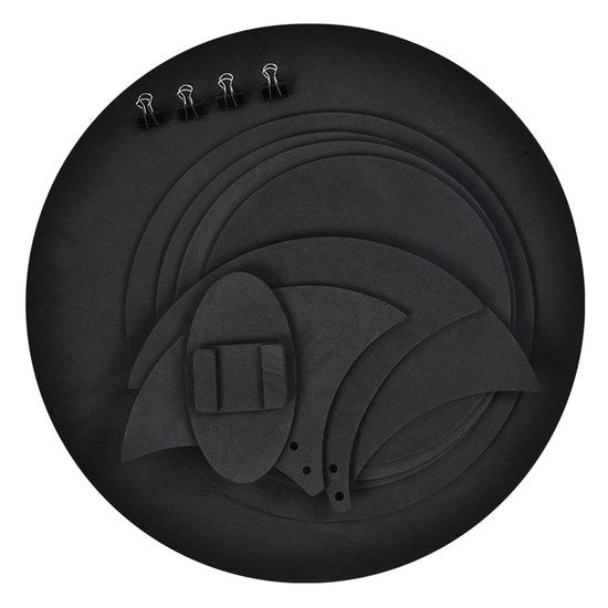 Set di Mute per Batteria - Riduzione del Rumore - Pennelli di Schiuma Nera - Pista di Allenamento Silenziosa - Ideale per i Batteristi - 10 Pezzi